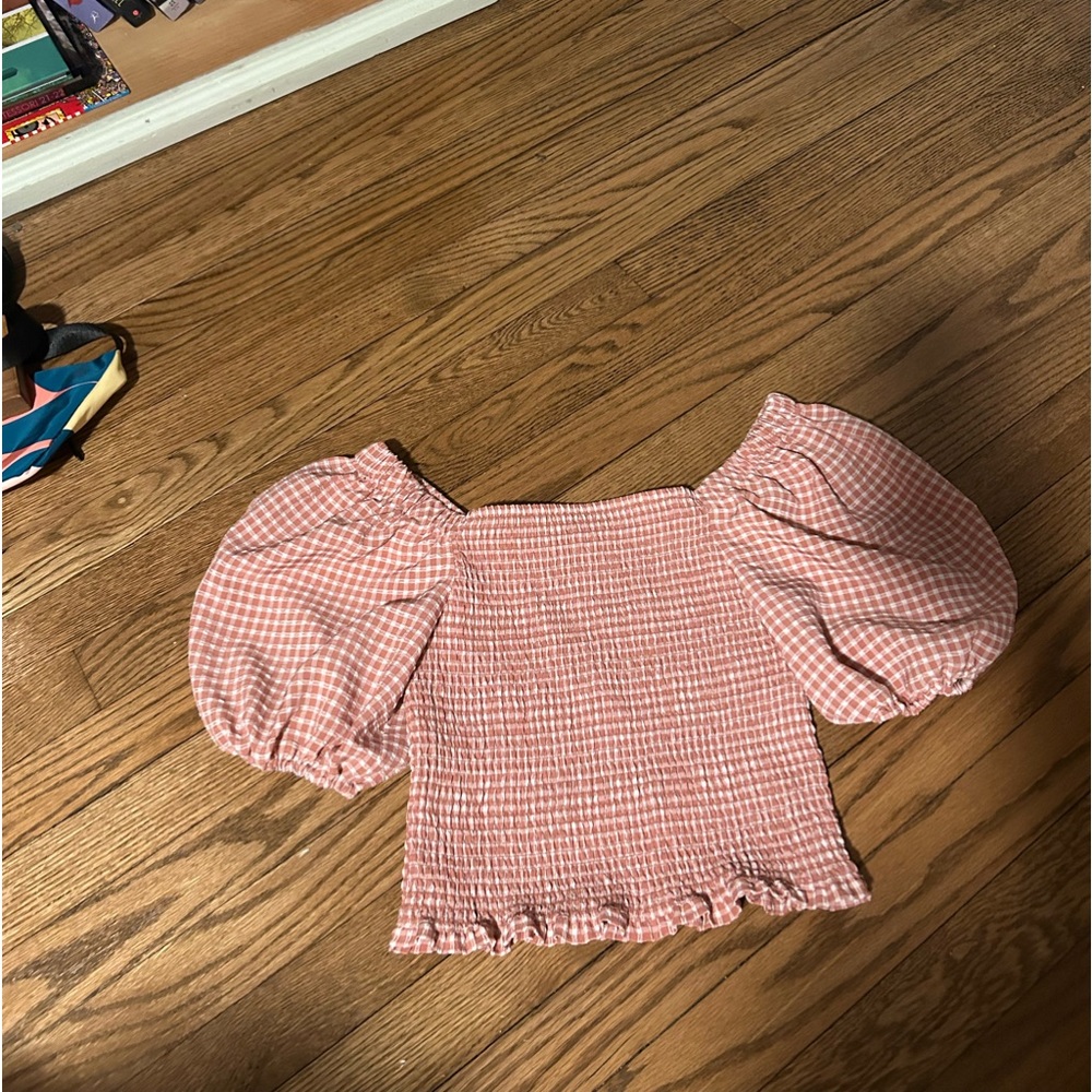 Gingham cropped shirt